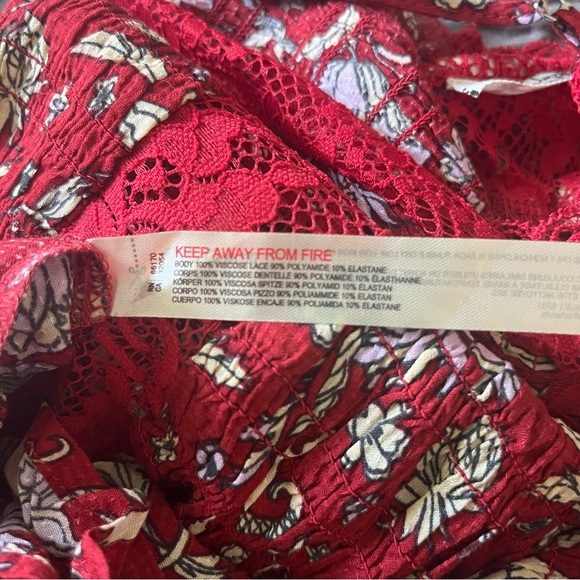 Free People Intimately Last Night Smocked Slip Dress Size Medium in Cherry NWOT - Picture 15 of 16